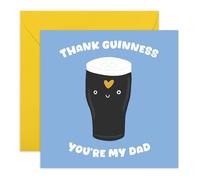 Thank Goodness Dad Card - 'Thank G*nness You’re My Dad' - Funny Appreciation Greeting for Father, Daddy, Papa, Stepdad/Men, Him - Beer - For Birthdays, Fathers Day - Includes Fun Stickers