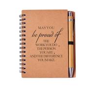 Thank Kraft Notebook with Ballpoint Pen Sets, 70 Pages Spiral Notepad 5.3*5.2inch, Employee Appreciation Present, Proud You Positive Journal Inspirational Gifts For Volunteer Teacher Friends Coworkers