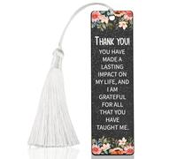 Thank You Acrylic Bookmark with Inspirational Message for Teacher Mentor Coach, Floral Appreciation Gift for Lasting Impact, 4.7x1.3 Inch, WCB11