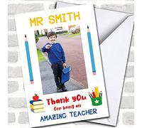 Thank You Amazing Teacher Photo Bright School Leavers Personalised Card | Thank You Card | Thank You Appreciation Card