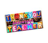 Thank you assistant teacher Chocolate Bar Gift Wrapper Gift Present For Sir Principle Guider Lecturer (#1914) (without chocolate bar)
