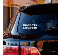 Thank You Based God Jesus Christ Christian Sticker Decal Vinyl - 2 Pack White 10.2cm - for Car Boat Laptop Cup No Background Die-Cut