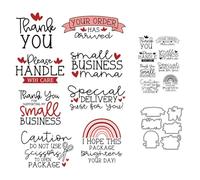 Thank You Blessing Phrase Stamps and Cutting Dies for Card Making DIY Transparent Silicone Clear Stamp and Metal Die Cuts Sets for Scrapbooking Paper Greeting Cards Decor Seals Craft Supplies