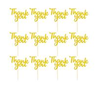 Thank You Cake Topper, Gratitude Parties Decor, Appreciation Thanks Picks, 3.03x2.09 inches Compact Event Accessory, Celebration Supplies for Friendsgiving, Teacher, Gatherings and Occasions