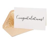 Thank You Card 50 Pack Congratulations Card - Elegant Greeting Cards with ''Congratulations'' Embossed in Gold Foil Letters - for Engagement, Graduation, Wedding