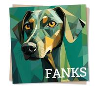 Thank You Card - Abstract Dog Appreciation Card - For Dog Lovers, Friends and Family - Made in UK