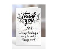 Thank you Card, For always finding a way to make things work, Birthday Gifts for Men, Women, Colleagues, Boss, Dad, Mum, Best Friend, Presents for Christmas, A5-173_7