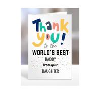 Thank you card for Daddy from Daughter, To the World's Best, gifts for men, women, greetings card, female, male, presents for Christmas, A5-261a_176