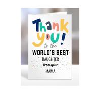 Thank you card for Daughter from Mama, To the World's Best, gifts for men, women, greetings card, female, male, presents for Christmas, A5-261a_190