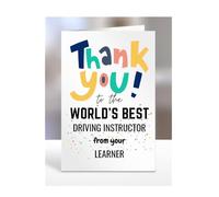 Thank you card for Driving Instructor from Learner, To the World's Best, gifts for men, women, greetings card, female, male, presents for Christmas, A5-261a_216