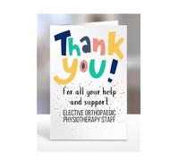 Thank you Card for Elective Orthopaedic Physiotherapy STAFF, Medical Gifts, Men, Women, All your Help and Support, From Patient, Appreciation, Presents for Christmas, A5-221_26