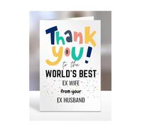 Thank you card for Ex Wife from Ex Husband, To the World's Best, gifts for men, women, greetings card, female, male, presents for Christmas, A5-261a_221