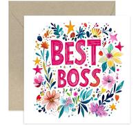 Thank You Card for Female Boss - Cute Retirement Gifts for Women - Special Gratitude Present for Colleague, Team Leader, Manager, Coworker - Beautiful and Bold Floral Design