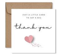 Thank You Card for Friend, Teacher or Family | Gratitude and Appreciation | “Just a Little Card to Say a Big Thank You” | Cute Pink Hearts