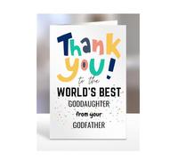 Thank you card for Goddaughter from Godfather, To the World's Best, gifts for men, women, greetings card, female, male, presents for Christmas, A5-261a_251