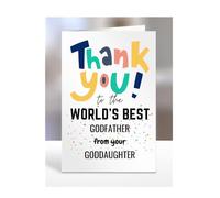 Thank you card for Godfather from Goddaughter, To the World's Best, gifts for men, women, greetings card, female, male, presents for Christmas, A5-261a_252