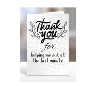 Thank you Card, For helping me out at the last minute, Birthday Gifts for Men, Women, Colleagues, Boss, Dad, Mum, Best Friend, Presents for Christmas, A5-173_36