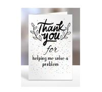 Thank you Card, For helping me solve a problem, Birthday Gifts for Men, Women, Colleagues, Boss, Dad, Mum, Best Friend, Presents for Christmas, A5-173_40