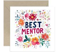 Thank You Card for Mentor - Cute Retirement Gifts for Women - Special Gratitude Present for Colleague, Boss, Coworker - Beautiful and Bold Floral Design