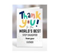 Thank you card for Step Daughter from Father, To the World's Best, gifts for men, women, greetings card, female, male, presents for Christmas, A5-261c_30