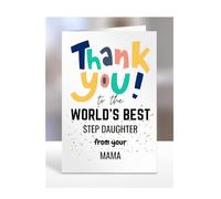 Thank you card for Step Daughter from Mama, To the World's Best, gifts for men, women, greetings card, female, male, presents for Christmas, A5-261c_31