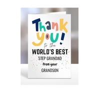 Thank you card for Step Grandad from Grandson, To the World's Best, gifts for men, women, greetings card, female, male, presents for Christmas, A5-261c_38