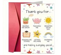 Thank You Card for Teacher as a Heartfelt Thank You End of School Ideal as a Gift Card with Matching Words Full of Appreciation Joy (A, One Size)