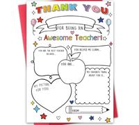 Thank You Card for Teacher,Fill in the Blanks, DIY Funny Fill-in-the-Blank Student Appreciation Card, Teacher Gift, Classroom Activity, End-of-Year & Teacher's Day Present