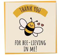 Thank You Card for Teacher or Friend, Thank You For Bee-lieving In Me, Teacher Thank You Card, End of Year Leaver, End of Year Gifts, Best Teacher Card, Exam Success Card
