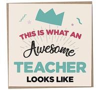 Thank You Card for Teacher, This Is What An Awesome Teacher Looks Like, Nursery Teacher Card, Secondary Teacher Card, Teacher Gifts, Leaving Card, School Leaver