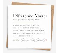 Thank You Card for Teacher with Envelope, Difference Maker Appreciation Card for Teaching Assistant, Mentor, Coach or Colleague, Meaningful Someone Truly Special Card for Kindness and Positive Impact