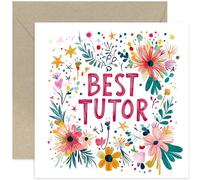 Thank You Card for Tutor - Cute Retirement Gifts for Women - Special Gratitude Present for University Teacher, Colleage Professor - Beautiful and Bold Floral Design