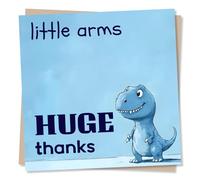 Thank You Card - Humorous Little Arms Big Thanks Dinosaur Design - Playful Special Greetings For Friend, Bestie, Teacher, Partner, Relative, Colleague - Made in UK