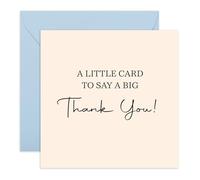 Thank You Card - “Little Card Big Thanks - Appreciation Gifts for Dad, Mum, Brother, Sister, Husband, Wife, Coworker, Mate, Neighbour, Him, Her - Gratitude, Saying Thanks -Comes with Stickers
