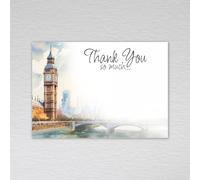 Thank You Card Pack/Thankyou Note Cards A6 Non-folded Thank You so much Postcards/Business, Birthday, Wedding Thank You Cards: Big Ben City of London Thank You Cards (Pack of 20 without Envelopes)