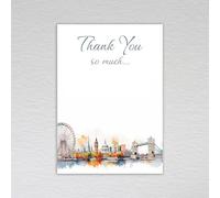 Thank You Card Pack/Thankyou Note Cards A6 Non-folded Thank You so much Postcards/Business, Birthday, Wedding Thank You Cards: City of London Skyline Thank You Cards (Pack of 50 without Envelopes)