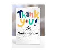 Thank you Card Present, For Sharing your story, Birthday Gifts for Men, Women, Female, Male, Him, Her, Presents for Christmas, A5-172a_248