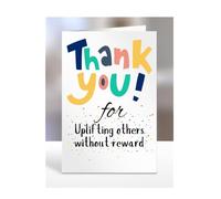 Thank you Card Present, For Uplifting others without reward, Birthday Gifts for Men, Women, Female, Male, Him, Her, Presents for Christmas, A5-172a_292