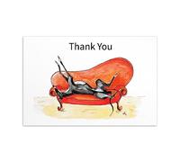 Thank You Card Roaching Greyhound Whippet Lurcher Italian Dog