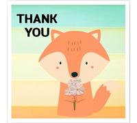 Thank You card Single for Teached Friend Men him Women Her Work Colleagues Doctor Teaching Assistant Nursery Goodbye Cute Animal Sentimental