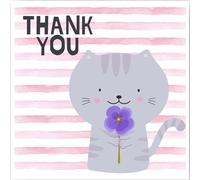 Thank You card Single for Teached Friend Men him Women Her Work Colleagues Doctor Teaching Assistant Nursery Goodbye Cute Animal Sentimental