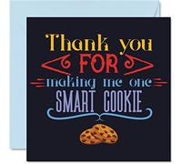 Thank You Card - Smart Cookie - Thankyou Cards for Teacher from Student, Funny Appreciation Card Gift, 145mm Thank You So Much Greeting Cards for Gifts
