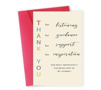 Thank You Card, Thank You Gift Blank Interior with Envelope, Thankyou Card Co Workers for Mentor, Coach, Teacher, Friends, Mom and Dad, 4.92×6.93in