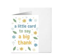 Thank You Card with Envelope - Single Cute Greeting Card for Teacher Appreciation, Women & Kids - Small Note Card with A Little Card To Say A Big Thank You Quote, Blank Inside for Gifts