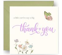 Thank You Card - with Envelope - Wedding Teacher Teaching Assistant Nurses Doctors Small Business Kids Friend Single Large - Thank You Gifts for Women - 14.5cm