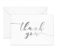 Thank You Cards - 120-Pack Thank You Notes, Gradient Handwritten Design, Bulk Cards Set for Wedding, Baby Shower, Birthday, Blank on the Inside, Includes Envelopes, White, 3.75 x 5 Inches