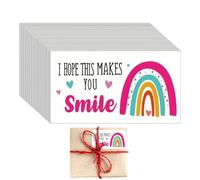Thank You Cards - 50PCS Mini Business Appreciation Gift Cards | 50 mini "I Hope This Makes You Smile" thank you cards for small business packaging, customer orders and gift appreciation