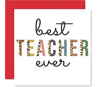 Thank You Cards - Best Teacher Ever - Thankyou Cards for Him Her Men Women, Heartfelt Appreciation Card, 145mm Thank You So Much Greeting for Gifts