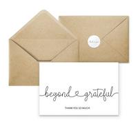 Thank You Cards Beyond Grateful Cards - Bulk Pack of 20 with Kraft Envelopes and Stickers, 4x6 Inch Professional Looking, Suitable for Business, Baby Shower, Wedding, Graduation, Bridal Shower