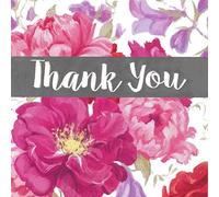 Thank You Cards - Flower Rose Design - Blank Inside - Pack of 6 with Matching envelopes